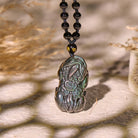 FuAttract Empowered Calm – Adjustable Rainbow Obsidian Pixiu Necklace - Rainbow Obsidian - image 0