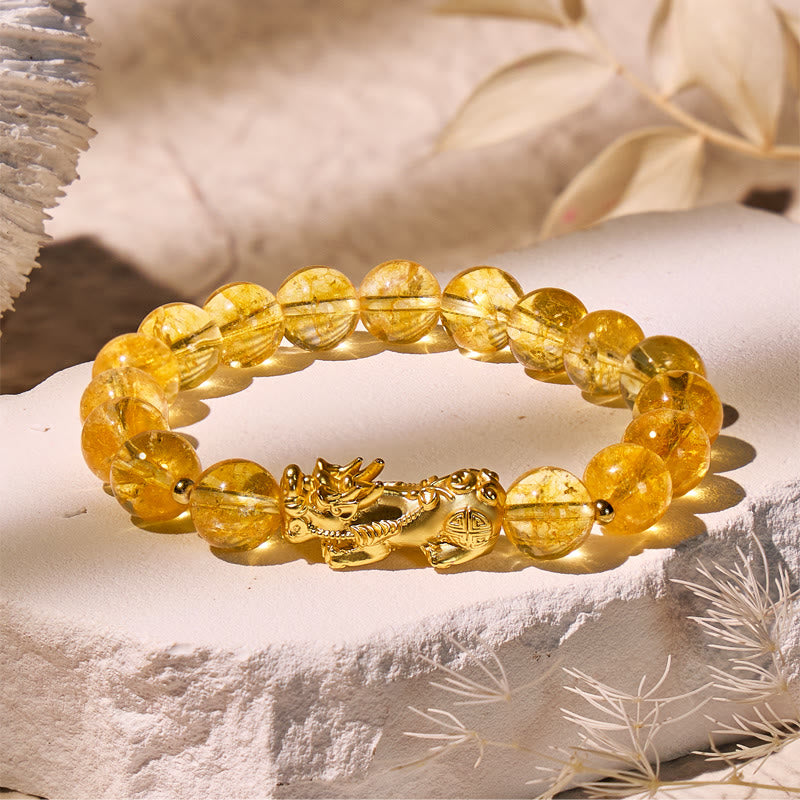 FuAttract The Ultimate Wealth Bracelet – Citrine with Pixiu Charm - 10mm - image 0