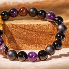 FuAttract Spiritual Strength Bracelet | 999 Sterling Silver Pixiu with Amethyst, Black Onyx & Pietersite - image 4