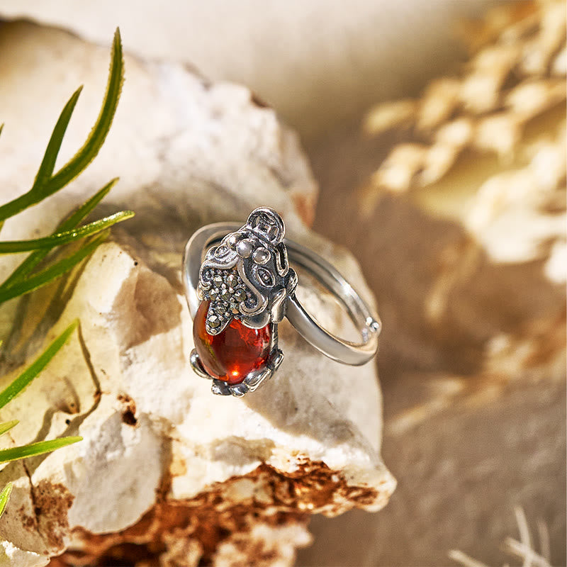 FuAttract Vitality & Protection Pixiu Bracelet – Natural Garnet with 925 Silver - image 1