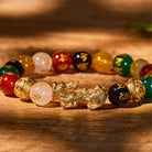 FuAttract Luck and Prosperity Multi-Color Agate Pixiu Bracelet with Om Mani Padme Hum Beads - image 4
