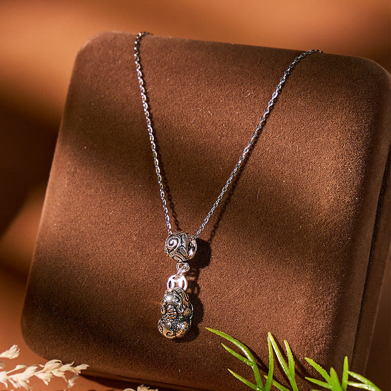 FuAttract Luck Flow Harmony — Sterling Silver Pixiu with Wealth Coin Necklace - Small Pixiu - image 0