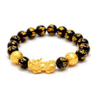 FuAttract Abundance & Protection – Black Onyx Om Mani Padme Hum Beads Pixiu Bracelet - 10mm - image 0