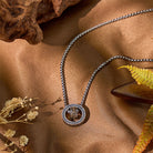 FuAttract Dual Halo – Sterling Silver Double-Ring Pixiu Necklace - image 2