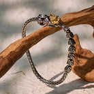 FuAttract Wealth Power Shield - Vintage Coin Pixiu Dragon Bone Sterling Silver Bracelet - 7.1in/18cm - image 0