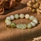 FuAttract Prosperity Guardian Spirit - Green Grape Serpentine Jade Pixiu Bracelet with Fu Charm - 12mm - image 0