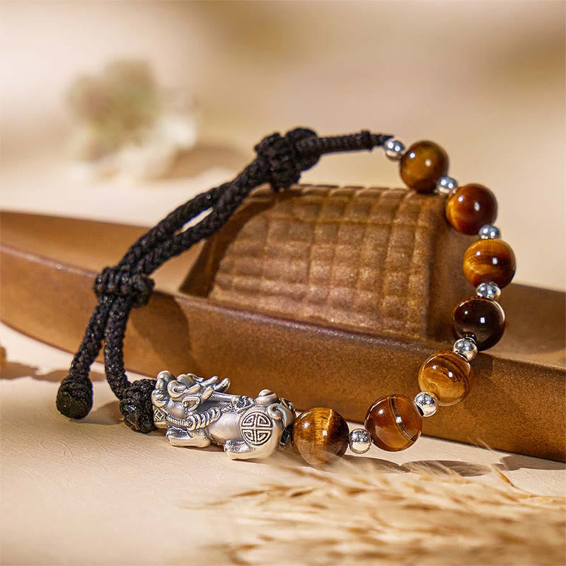  Fuattract Path of Fortune - 999 Silver Pixiu Tiger String Bracelet - image 2