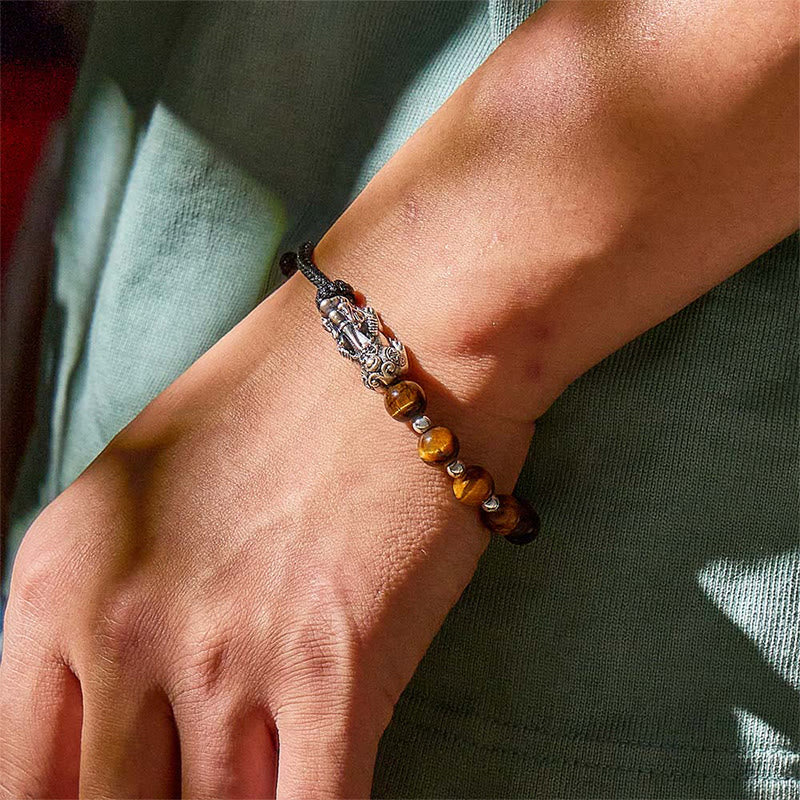 Fuattract Path of Fortune - 999 Silver Pixiu Tiger String Bracelet - image 5