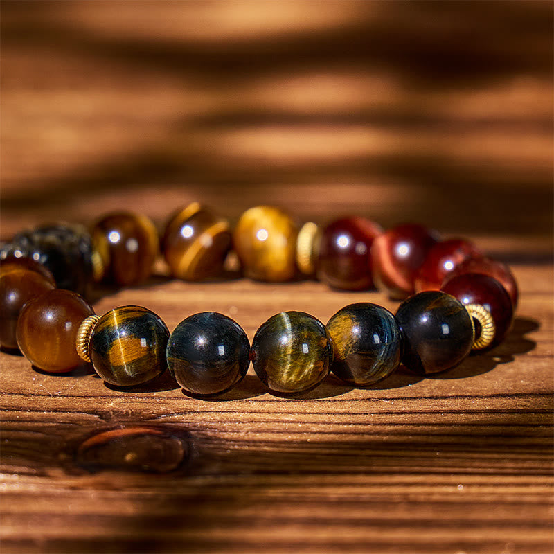 FuAttract Triforce Guardian- Tri-Color Tiger's Eye Power Pixiu Bracelet - image 12