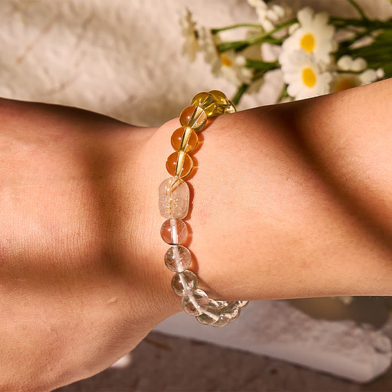 FuAttract Wealth & Abundance Citrine Green Phantom Rutilated Quartz Pixiu Bracelet - image 4