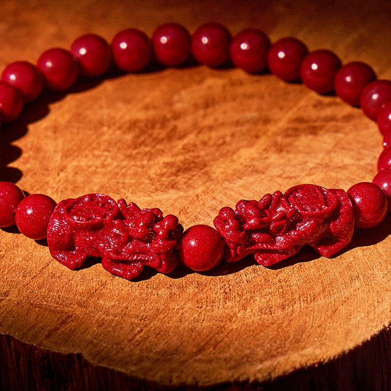 FuAttract Cinnabar Stone & Pixiu for Protection & Safety Bracelet - image 4