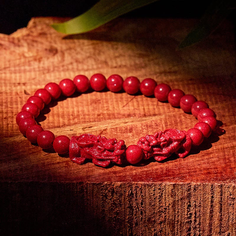 FuAttract Cinnabar Stone & Pixiu for Protection & Safety Bracelet - image 3