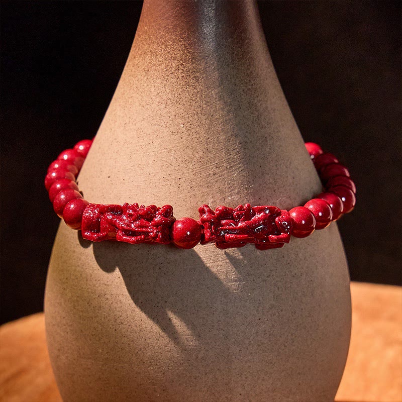 FuAttract Cinnabar Stone & Pixiu for Protection & Safety Bracelet - image 2
