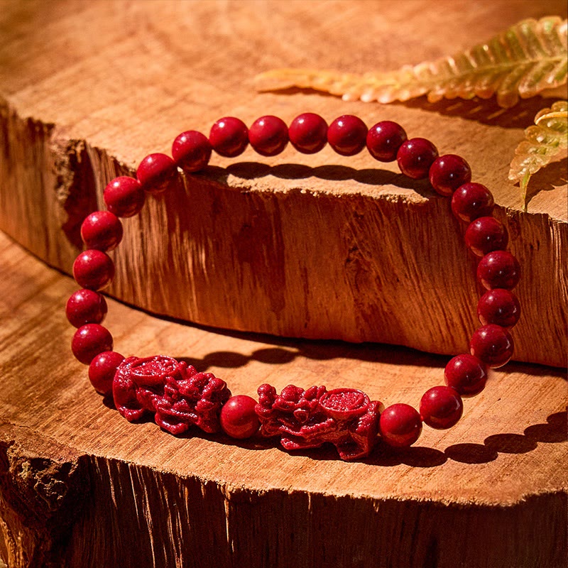 FuAttract Cinnabar Stone & Pixiu for Protection & Safety Bracelet - image 1