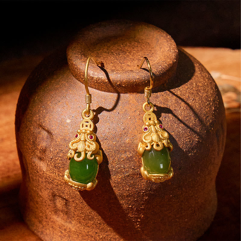 FuAttract Protection & Prosperity Pixiu Earrings – Hetian Jade & 925 Sterling Silver - image 4