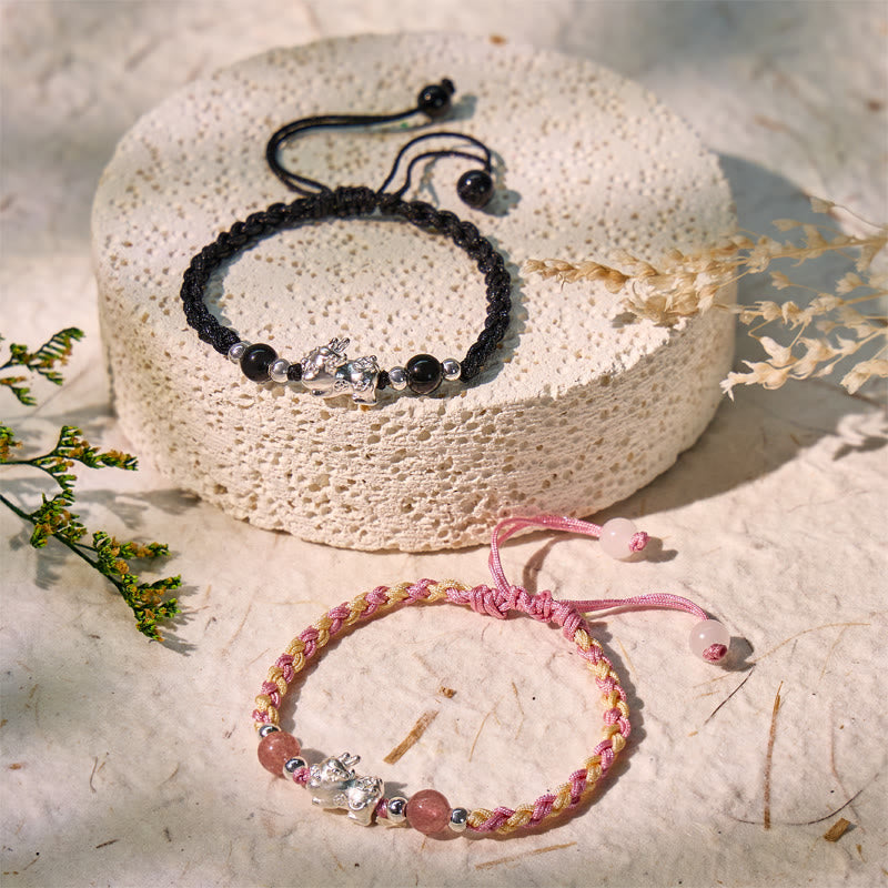 FuAttract Healing & Fortune Woven Rope Bracelet - Silver Pixiu with Stones - image 14