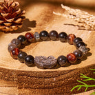 FuAttract Protection & Wealth Bracelet – Om Mani Padme Hum + Silver Obsidian Pixiu - image 2