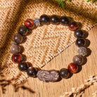 FuAttract Protection & Wealth Bracelet – Om Mani Padme Hum + Silver Obsidian Pixiu - image 1