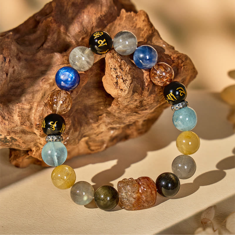 FuAttract Lucky Flow – Multi-Gem Pixiu Wealth Protection Bracelet - 10mm - image 0