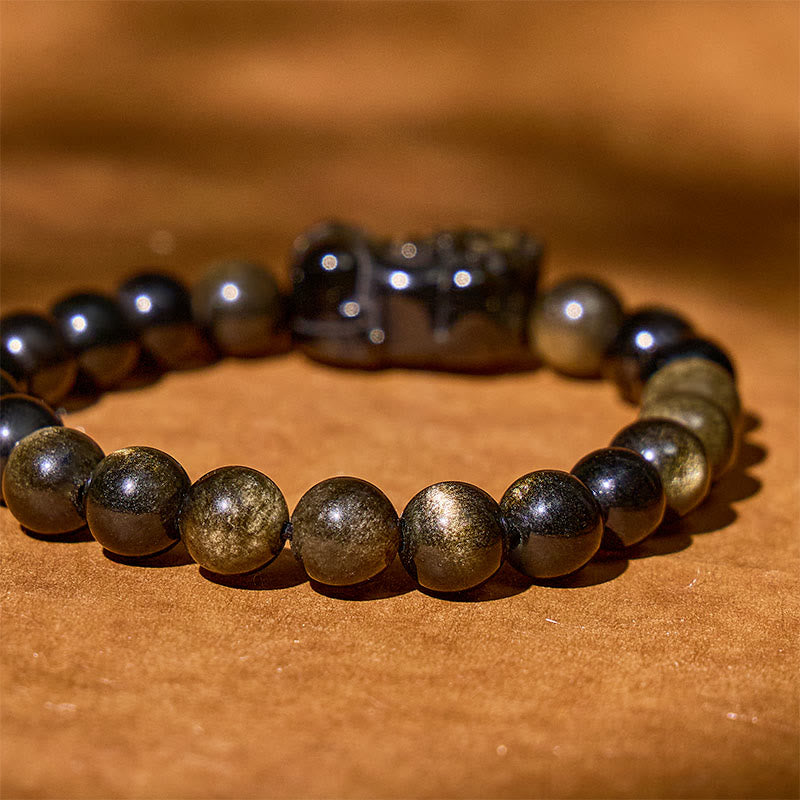 Fuattract Attract Fortune – Gold Obsidian Black Obsidian Pixiu Bracelet - image 4