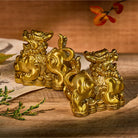 FuAttract Wealth Guardian – Brass Pixiu Pair with Coin Stomping Design for Home and Office - image 5