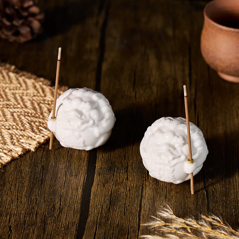 FuAttract Deep Relaxation & Stress Relief - White Porcelain Bravery Incense Holder Desktop Ornaments - image 6