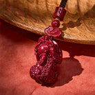 FuAttract Fortune Guardian Keychain – Three-Coin Pixiu with Cloud Barrel Wood Bead - image 4