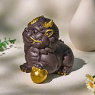 FuAttract Protection & Fortune Tea Pet — Purple Clay Pixiu Feng Shui Decor - image 21