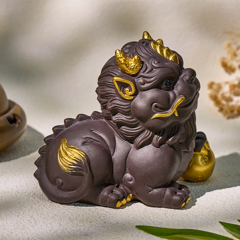 FuAttract Protection & Fortune Tea Pet — Purple Clay Pixiu Feng Shui Decor - image 19