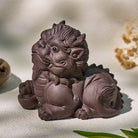 FuAttract Protection & Fortune Tea Pet — Purple Clay Pixiu Feng Shui Decor - image 1