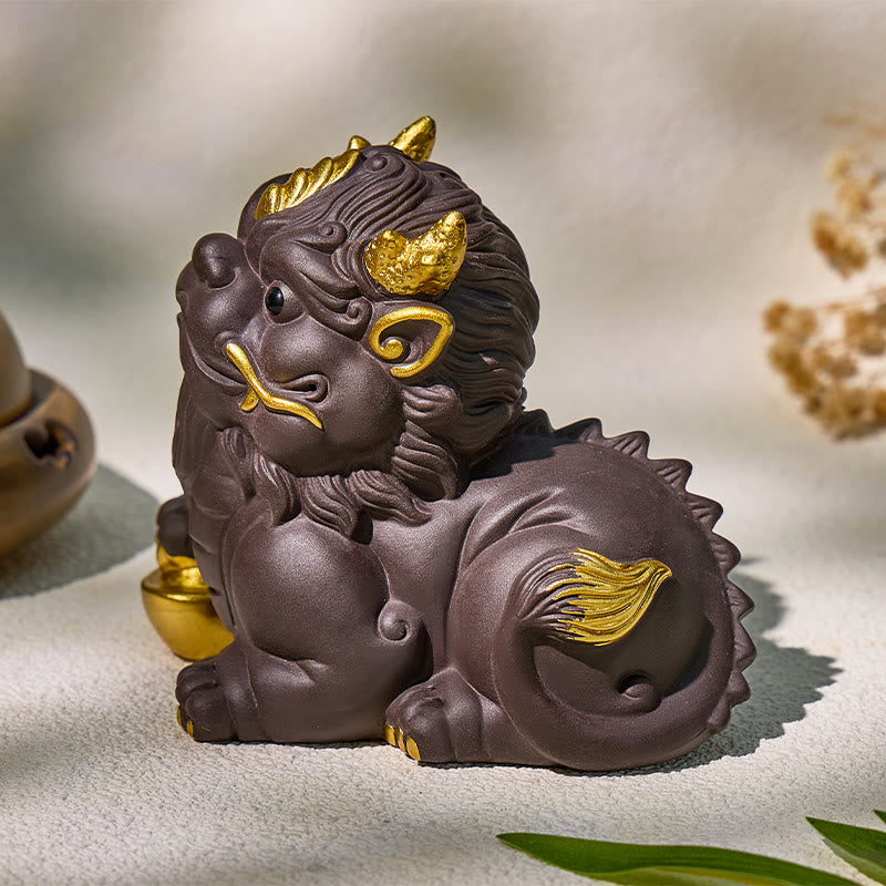 FuAttract Protection & Fortune Tea Pet — Purple Clay Pixiu Feng Shui Decor - image 14