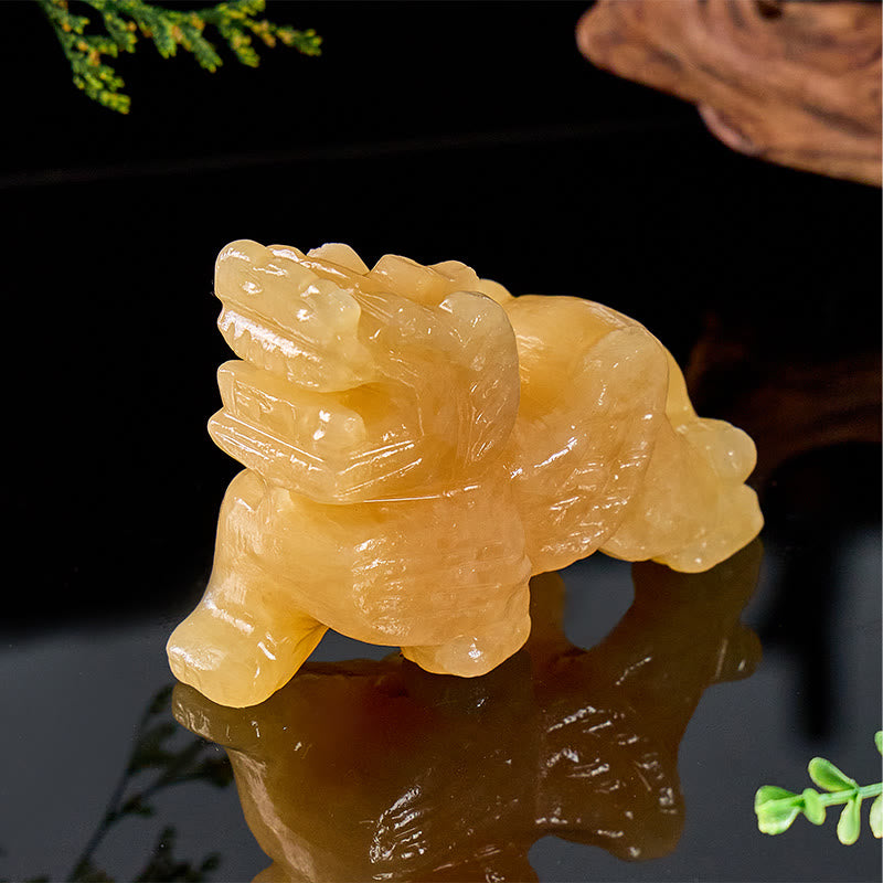 FuAttract Abundance & Harmony Feng Shui Pixiu Ornament – Yellow Jade Crystal Home Office Decor - image 2