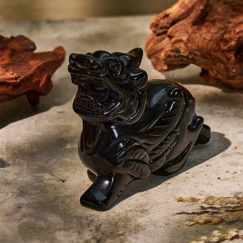 FuAttract Protection & Prosperity Black Obsidian Pixiu Ornament – Feng Shui Wealth Office Figurine - image 8