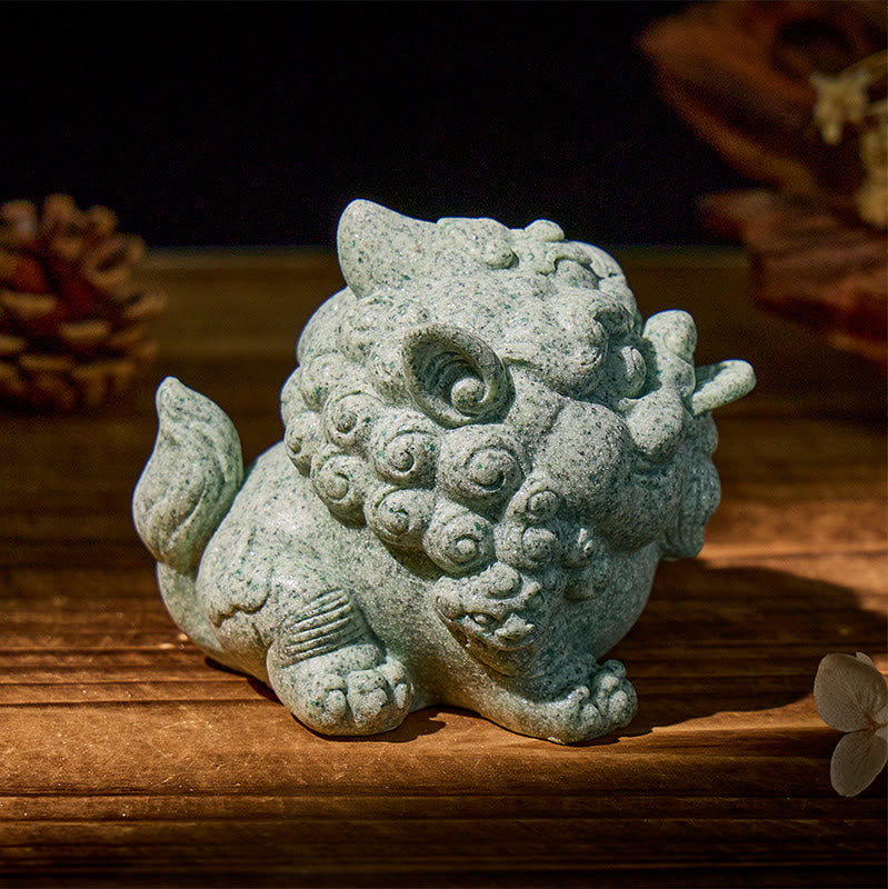 FuAttract Wealth & Prosperity Green Sandstone Pixiu Landscaping – Tea Pet & Feng Shui Decor - image 4