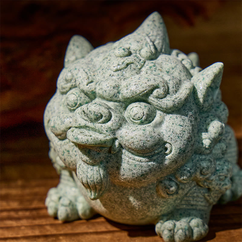 FuAttract Wealth & Prosperity Green Sandstone Pixiu Landscaping – Tea Pet & Feng Shui Decor - image 2
