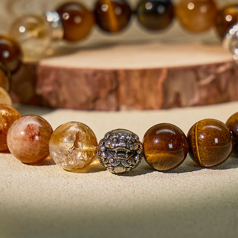 FuAttract Attract Prosperity – Tiger's Eye Citrine Pyramid Pixiu Bracelet - image 4