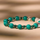 FuAttract Crystal Palaces of Heaven Healing Silver Pixiu Bracelet - Energy Channeled Quartz, Turquoise and Malachite - image 5