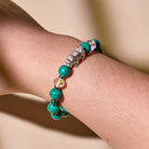 FuAttract Crystal Palaces of Heaven Healing Silver Pixiu Bracelet - Energy Channeled Quartz, Turquoise and Malachite - image 3