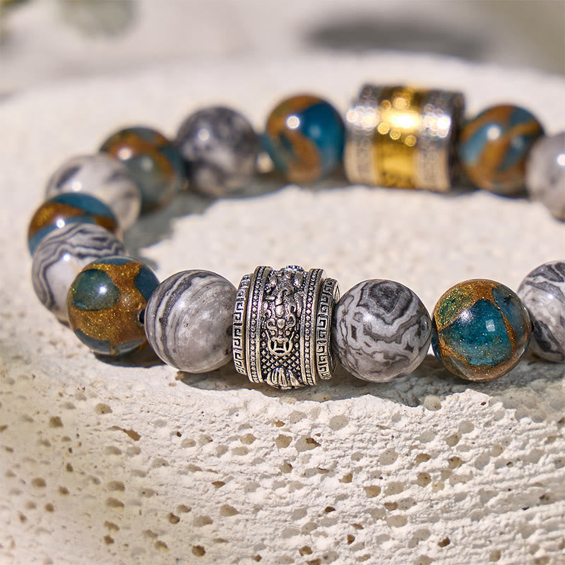 FuAttract Focus & Prosperity Cloisonne Map Stone Bracelet – Rotating Pixiu & Six Syllable Mantra - image 11