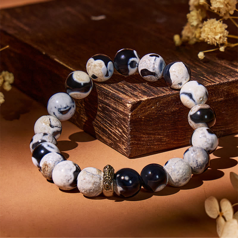 FuAttract Orca Agate Pixiu Bracelet for Protection & Emotional Balance - 10mm - image 0