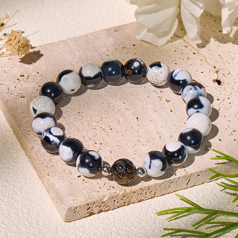 FuAttract Protection & Prosperity Bracelet – Pixiu + Orca Agate & Golden Obsidian - 10mm - image 0