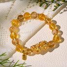 FuAttract Wealth & Prosperity Bracelet – Citrine + Yellow Azeztulite + Pixiu Lotus Charm - image 2