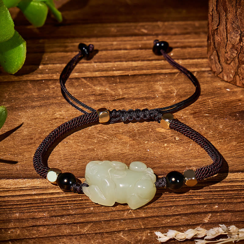 FuAttract Wealth & Protection Hetian Jade Bracelet with Pixiu - image 3