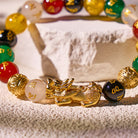 FuAttract Luck and Prosperity Multi-Color Agate Pixiu Bracelet with Om Mani Padme Hum Beads - image 5