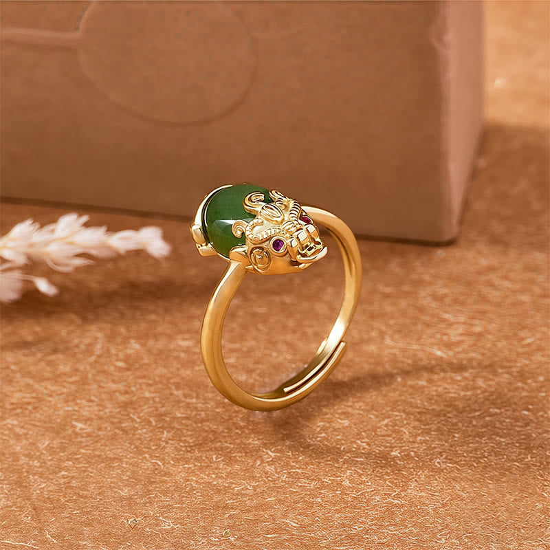 FuAttract Jade Pixiu Prosperity Protect Energy Necklace & Ring - Ring - image 1