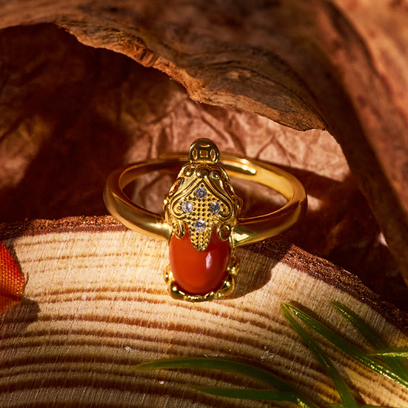 FuAttract Love & Fortune – South Red Agate Pixiu Ring + Necklace - image 3