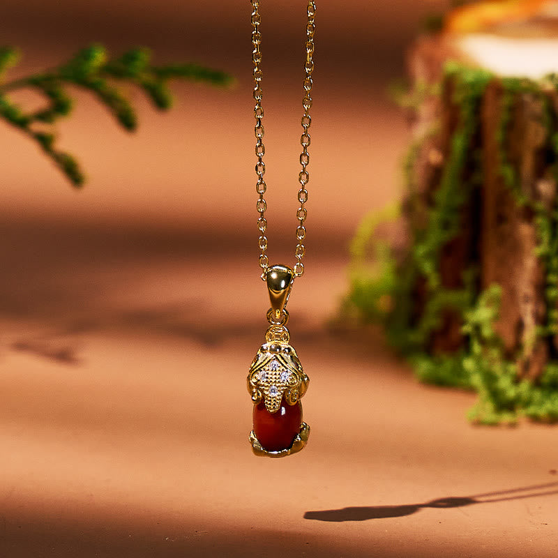 FuAttract Love & Fortune – South Red Agate Pixiu Ring + Necklace - Necklace - image 5