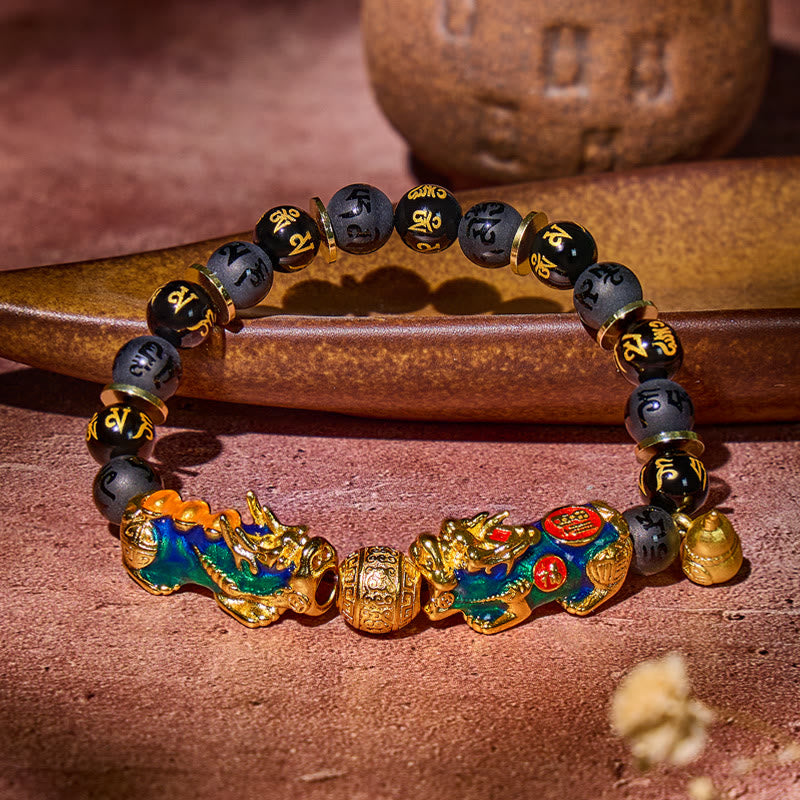 FuAttract Protection & Prosperity Gourd Charm Bracelet – Pixiu + Black Onyx Energy Beads - image 2
