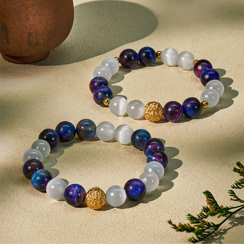 FuAttract Cosmic Protection & Prosperity Bracelet – Pixiu + Galaxy Tiger's Eye + Cat's Eye - image 4
