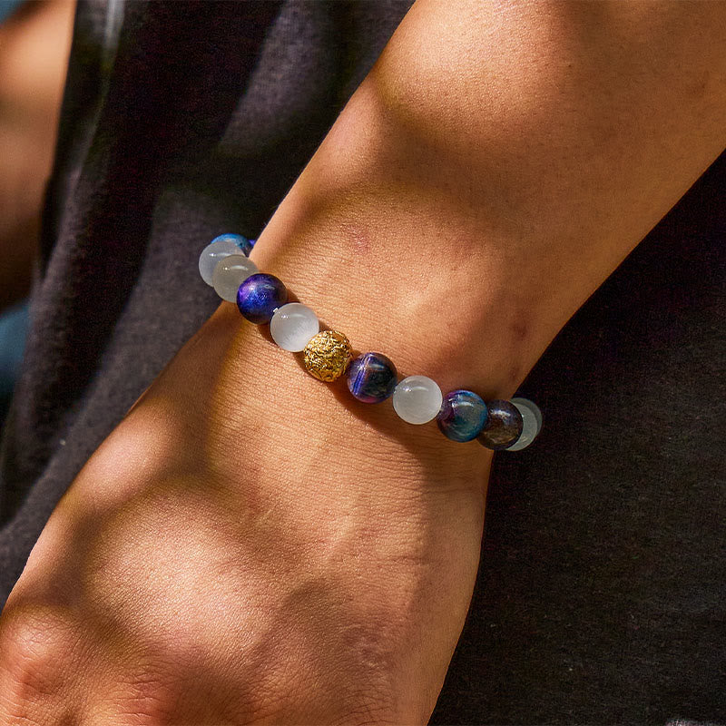 FuAttract Cosmic Protection & Prosperity Bracelet – Pixiu + Galaxy Tiger's Eye + Cat's Eye - image 3